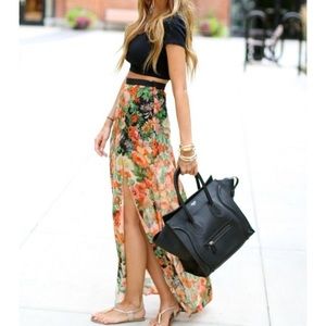 Top shop split slit floral maxi